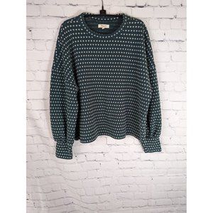 Madewell Floral Jacquard Puff-Sleeve Top XL